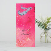Invitation DIAMOND FEATHERS , paillettes roses (Debout devant)