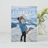 Invitation Diamond Forever Ajouter Photo Fiançailles double f (Debout devant)
