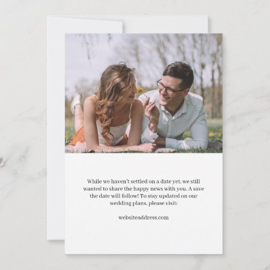 Invitation Diamond Forever Ajouter Photo Fiançailles double f (Dos)