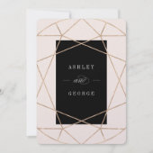 Invitation Diamond Gemstone Géométrique Moderne Mariage éléga (Devant)