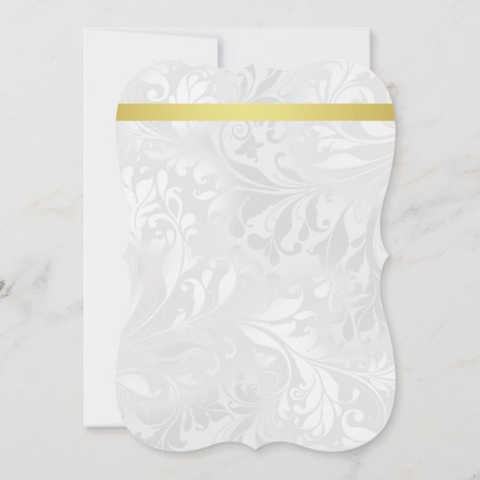 Invitation Diamond Gold Bow, Ruban & Damask Anniversaire Part (Dos)