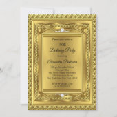 Invitation Diamond Gold Elegant Anniversaire Photo (Devant)