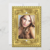 Invitation Diamond Gold Elegant Anniversaire Photo (Dos)