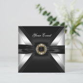 Invitation Diamond Jewel Black White Silver (Debout devant)