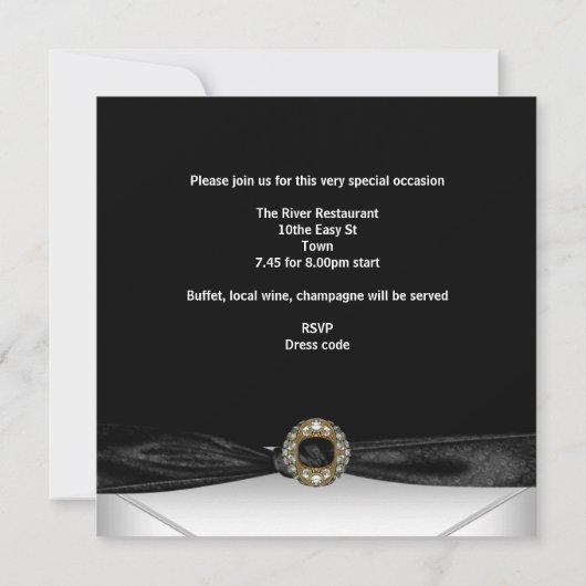 Invitation Diamond Jewel Black White Silver (Dos)
