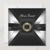 Invitation Diamond Jewel Black White Silver (Devant)