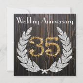 Invitation Diamond Laurel & Gold 35e anniversaire Mariage Inv (Devant)