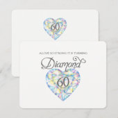 Invitation Diamond mariage amour si forte aquarelle coeur dan (Devant / Derrière)