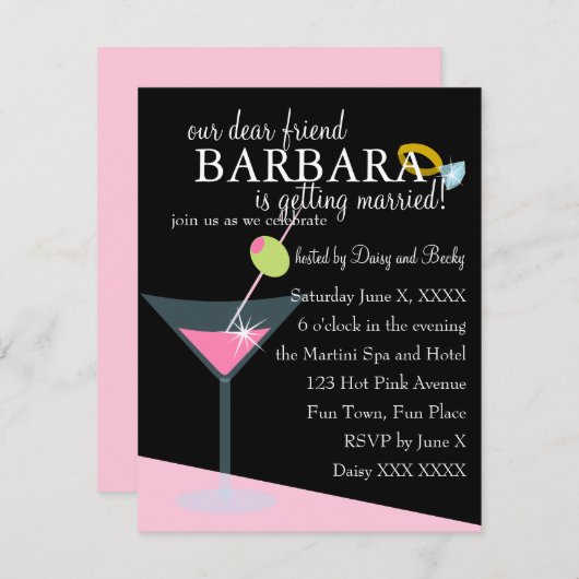 Invitation Diamond Martini (Devant / Derrière)