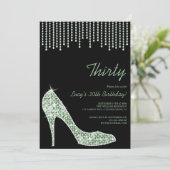 Invitation Diamond Mint Stiletto & Beads 30e anniversaire (Debout devant)