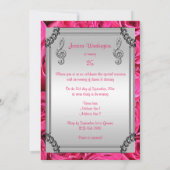 Invitation Diamond Music Note, Stiletto & Rose Roses 25e (Dos)