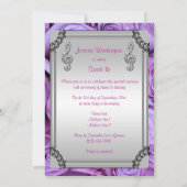 Invitation Diamond Music Note, Stiletto & Rose Sweet 16 (Dos)