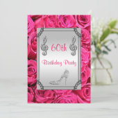 Invitation Diamond Music Note, Stiletto & Roses Roses 60th (Debout devant)