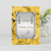 Invitation Diamond Music Note, Stiletto & Yellow Roses 50e (Debout devant)