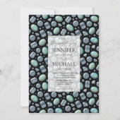 Invitation Diamond + Opales Formel | Luxe Code QR Mariage (Devant)