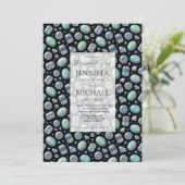 Invitation Diamond + Opales Formel | Luxe Code QR Mariage (Debout devant)