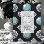 Invitation Diamond + Opales Formel | Luxe Code QR Mariage