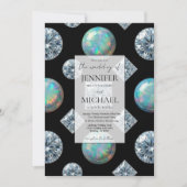Invitation Diamond + Opales Formel | Luxe Code QR Mariage (Devant)