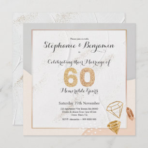 Invitation Diamond Parties scintillant 60e anniversaire Maria