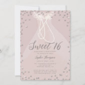 Invitation Diamond Pearl Princess Ruffle Robe Douce 16 Partie (Devant)