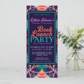 Invitation Diamond Pearls Aqua Blue Boho Vibe Lancement du li (Debout devant)