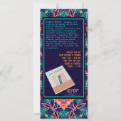 Invitation Diamond Pearls Aqua Blue Boho Vibe Lancement du li (Dos)