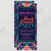 Invitation Diamond Pearls Aqua Blue Boho Vibe Lancement du li (Devant / Derrière)