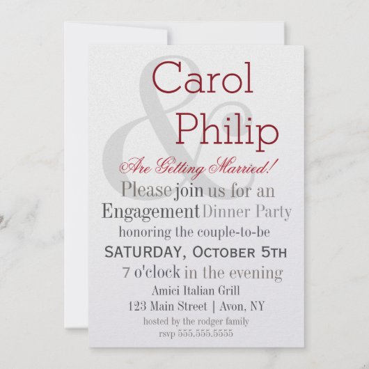 Invitation Diamond Ring Elle A Dit Oui Silver & Burgundy Part (Dos)