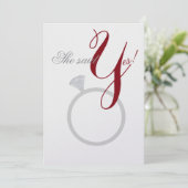 Invitation Diamond Ring Elle A Dit Oui Silver & Burgundy Part (Debout devant)