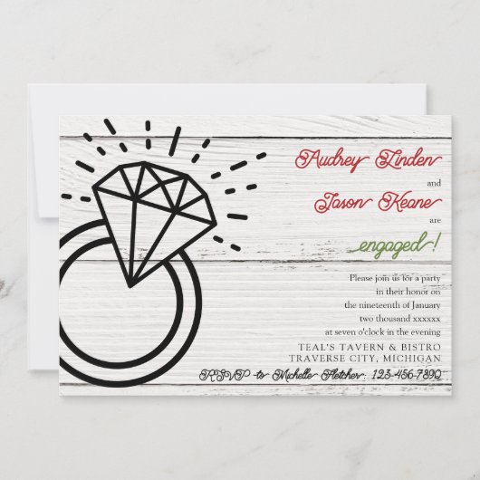Invitation Diamond Ring Fête Mariage (Devant)