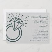 Invitation Diamond Ring Fête Mariage Engagement Party Invi (Devant)
