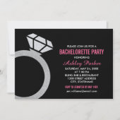 Invitation Diamond Ring Hot rose Mariage Bachelorette Party (Devant)