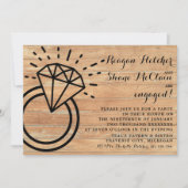 Invitation Diamond Ring Rustic Mariage (Devant)
