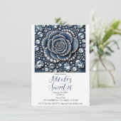 Invitation Diamond Rose & Denim Glam Sweet 16 Anniversaire (Debout devant)