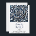 Invitation Diamond Rose & Denim Glam Sweet 16 Anniversaire<br><div class="desc">Remplir avec vos informations.</div>