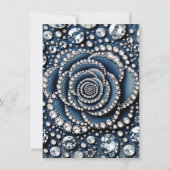 Invitation Diamond Rose & Denim Glam Sweet 16 Fête d'annivers (Dos)