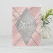 Invitation Diamond Silver Rose Glam Sweet 16 TOUT ÉVÉNEMENT F (Debout devant)