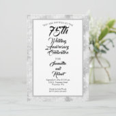 Invitation Diamond Sparkles 75e anniversaire de mariage (Debout devant)