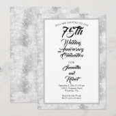 Invitation Diamond Sparkles 75e anniversaire de mariage (Devant / Derrière)