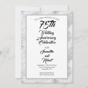 Invitation Diamond Sparkles 75e anniversaire de mariage