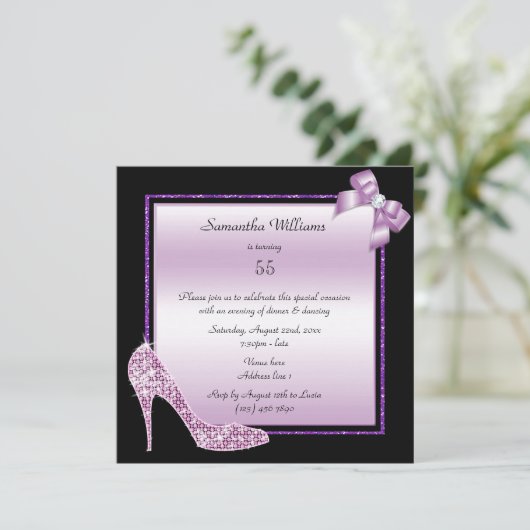 Invitation Diamond Stiletto & Romantic Bow Anniversaire (Debout devant)