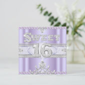 Invitation Diamond Sweet 16 Seteen Party Purple Lilac (Debout devant)
