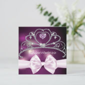Invitation Diamond Tiara Pink Bow Quinceañera (Debout devant)
