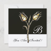 Invitation DIAMOND TULIPS MONOGRAM, Métal argenté (Devant)