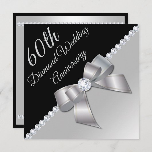 Invitation Diamonds 6e anniversaire de Mariage (Devant / Derrière)