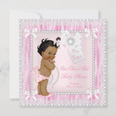 Invitation Diamonds dentelle douce petite ethnique Baby showe (Devant)