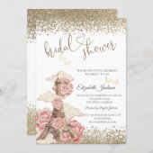 Invitation Diamonds Eiffel Tower Peonies Butterfly (Devant / Derrière)