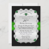 Invitation Diamonds Emeralds Green 20e anniversaire Mariage (Devant)