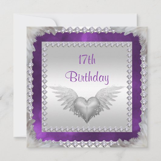 Invitation Diamonds & Feathers 17e anniversaire (Devant)