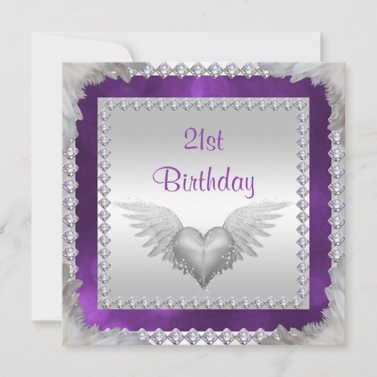 Invitation Diamonds & Feathers 21e Anniversaire (Devant)
